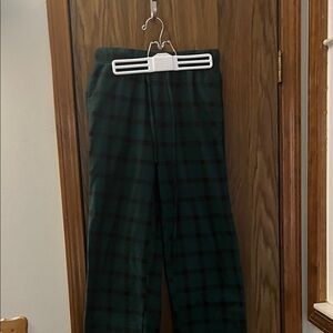 Green Plaid Cotton Pajama Pants